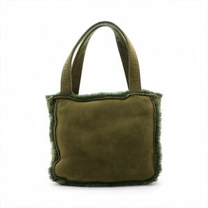 Chanel Logo Mouton Handbag Khaki Green